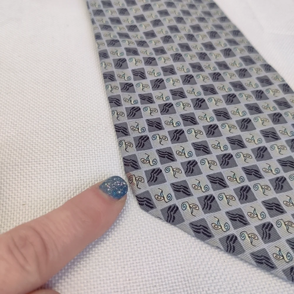 J Garcia Mens Silk Neck Tie Banyan Trees Vintage 1996 90s 1990s